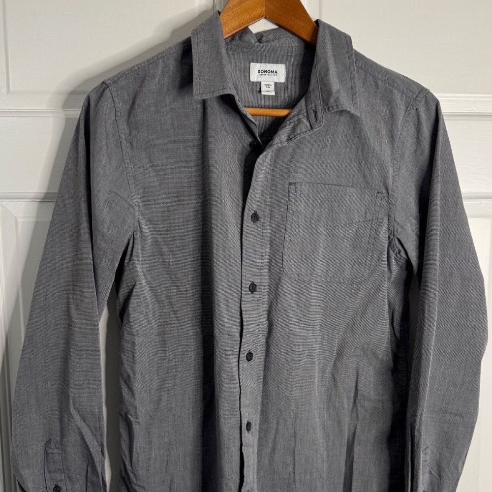 SONOMA Youth Button Down Long Sleeve Dress Shirt - Gray - Boys XL
